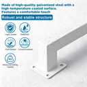 5FT White Industrial Handrail, Heavy Duty Galvanized Steel Railing Kit for Indoor and Outdoor Stairs and Steps, with Mounting Hardware
