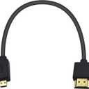 Duttek Micro HDMI to HDMI Cable 1FT/30cm, Extreme Slim Short HDMI to Micro HDMI Cable Support 18Gbps, High-Speed, 4K@60Hz, 2160p, 48-Bit Color, 3D for Sony A6500, A7,Canon Camera (Male to Male)