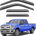 Out-Channel Window Rain Guards for 1999-2016 Ford F250 F350 F450 F550 Super Duty, Tape-on Window Visors Vent, Shades Wind Deflector for 99-16 F-250 F-350 F-450 F-550 SuperCrew Cab
