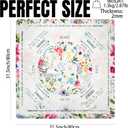 31.5" Floral Mahjong Mat with Rules, Waterproof & Anti-Noise, Large