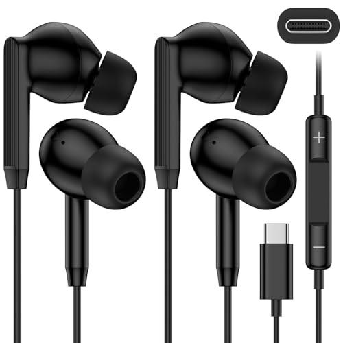 Samsung Wired Headphones USB C, Usbc Wired Earbuds in-Ear for Apple iPhone 17e 17 Pro Max 17pro Air 16e 16 15 Plus, Noise Cancelling Ear Buds USB-C Earphones with Microphone Android Type C Plug Galaxy