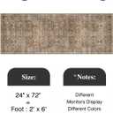 HUGEAR 2x6 Runner Rug Hallway Vintage Brown Machine Washable Retro Floral Low Pile Carpet Vacuumable Distressed Long Throw Rug Bedroom Office Bathroom Kitchen Laundry Non Slip Soft Lightweight