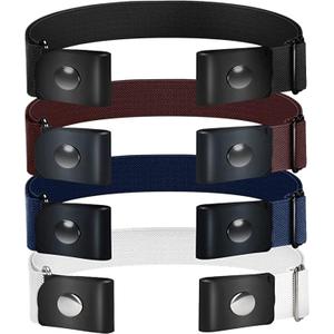 TOURZOO Belts for Women/Men Buckle Free Elastic Belt Invisible No Buckle Stretch Waist Belt For Jean Pants,Dresses,No Bulge (White)