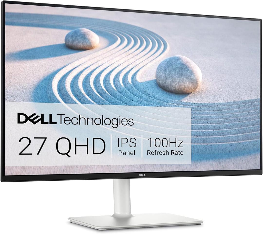 Dell S2725DS Monitor - 27 Inch, QHD (2560x1440) Display, 100Hz refresh rate, 1500:1 contrast ratio, TV Rheinland Eye comfort 4 Star, Integrated 2x5W speaker, Height/Tilt/Swivel/Pivot- Ash White color