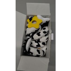 Spiral Car Seat Baby Toys 0-6 Months, Infant Carseat High Contrast Sensory Toys Hanging Stroller Accessories, Newborn Christmas Shower Gifts for Baby Boys Essentials Stuff, Cute Black and White Cow