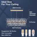 CM MZY 12-Light Crystal Firework Chandelier, Modern Dining Room Lighting Fixture, Gold Metal Finish