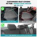 Seat Covers for Honda Civic Sedan LX 2016 2017 2018 2019 2020 2021, Faux Leather Car Seats Cover Full Set Waterproof, Black (Solid Rear Seatback - No Rear Armrest)