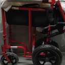 Drive Medical EXP19LTRD Lightweight Expedition Folding Transport Wheelchair with Hand Brakes, Ultra Lightweight Transport Chair for Seniors and Adults, Red