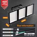 450W 2024 Plus New Upgraded LED Outdoor Flood Light, 45000LM 6000K Daylight White IP66 Waterproof, Stadium Lights, 3 Heads Adjustable Outdoor Floodlight Security Lights for Yards, Patios, Street (Black)