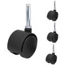 4pcs 1.5 Inch Swivel Caster Wheels, M8 Grip Neck Stem Caster Wheels, Heavy Duty Casters, Black Nylon Wheel Replacement for Furniture, Table, Cabinet, Shelf