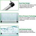 Aquarium Air Bubble Bar, 9.84 Inch Double Row Fine Mist Air Bubble Curtain Wall, Self-Sinking Fish Tank Air Diffuser Set, Enhanced Oxygen Bubble Strip for Freshwater Saltwater Hydroponics
