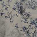 100% Blackout Floral Curtains for Bedroom 50"W x 84"L (Pack of 2) Floral Blue