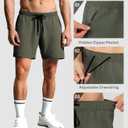 Separatec Mens Hiking Shorts - 7" Lightweight Quick Dry Casual Shorts with Zipper Pockets for Outdoor Active,Running,Travel (L)