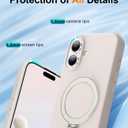 ZHK Liquid Silicone Designed for iPhone 17 Case with Magnet Stand, [Precise Camera Lens Protection][Mil-Grade Drop Shockproof][Soft Anti-Scratch Microfiber Lining] Slim Fit Cover, Beige (iPhone 17 6.3 inch)