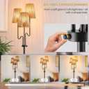 Dimmable Floor Lamp, 68in. Boho Floor Lamps with Natural Shade, 3-Light Tree Lamp for Coastal, Beach or Bohemian Style Decor, E26 Socket, Rotary Switch Standing Lamp for Living room, Bedroom