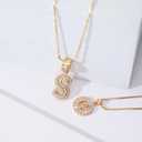 Letter Necklace 14k Gold Plated Bling Dainty Necklaces Trendy Chunky Custom Name Necklace Personalized Round Circle Pendant Zirconia Letters Name Crystal Jewelry Gifts for Women