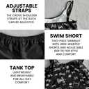 HUNTFAMI Tankinis Swim Suits for Women Two Piece 2025 Womens Bathing Suits Holiday Beachwear Women with Boyshorts (Black, XL)