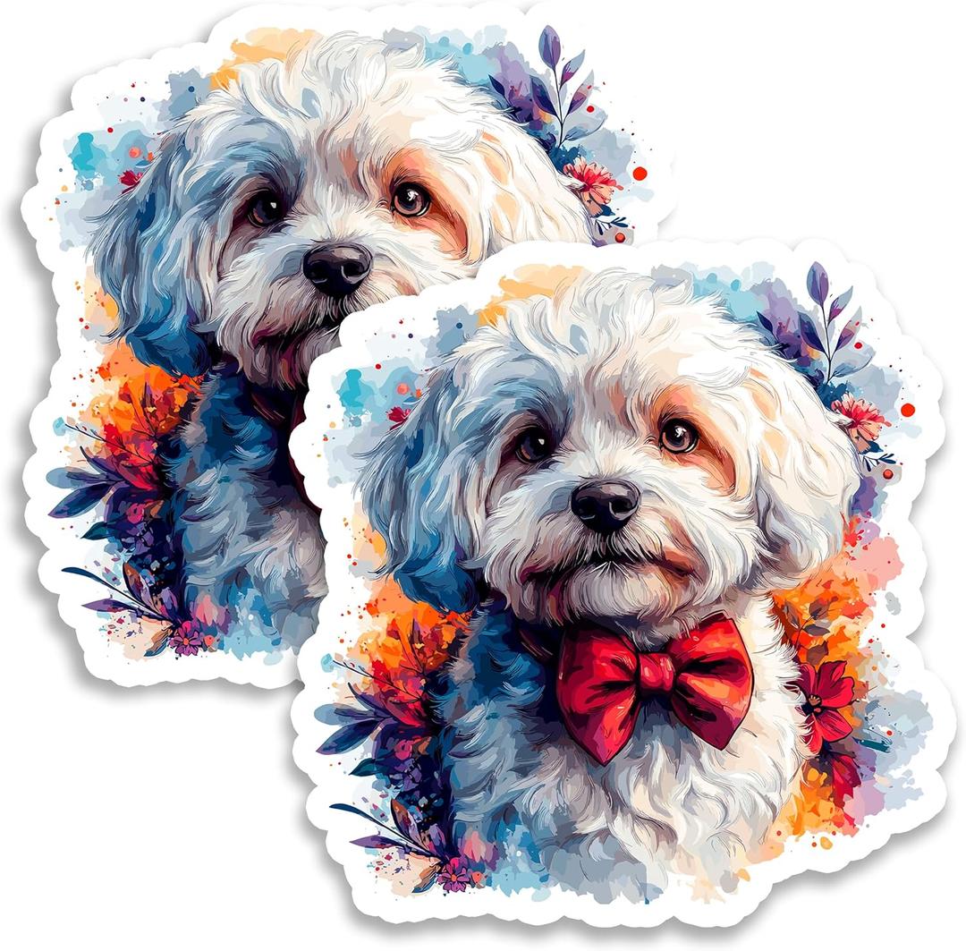 3 x Bichon Frise Magnet 4 Inch 2-Pack Dog  Strong Vinyl Decorative Animal Magnets for Fridge Locker Kitchen Office  Cute Fun Aesthetic Cool Durable & Long-Lasting Souvenir ID44999