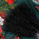SUPREME XMAS 30 Pack Black Christmas Tree Ornaments Set, Artificial Glitter Berry Stem Branches Picks for Halloween Xmas Tree Sticks Decorations Vases Wreath Home Holiday Wedding Party Decor Gift