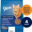 9Lives Daily Essentials Dry Cat Food for Adult Cats with Chicken, Beef & Salmon Flavors, 3.15 lb. Bag (Pack of 4) (EXP 05/08/27)