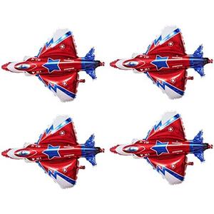 3PCS Fighter Jet Airplane Balloons - Airplane Shaped Foil Mylar Balloons for Baby Shower Kids' Boys Birthday Party Supplies Decorations