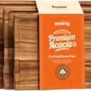 SMIRLY Wood Cutting Board, Bamboo Cutting Board Set, Chopping Board and Wooden Cutting Boards for Kitchen, Small Wood Cutting Board and butcher block (Acacia Wood, 3 Pack)