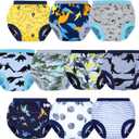 BIG ELEPHANT Potty Training Underwear - 10 Pack, 100% Cotton Absorbent Unisex Toddler Pee Pants for Boys Girls (4T, Dinosaur Party)