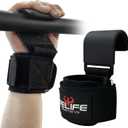 RELIFE REBUILD YOUR LIFE Lifting Hooks for Men and Women(Pair), Pull Up Straps, Gym Reapers Lifting Wrist Grips, Heavy Powerlifting, Lifting Hooks for Weight Lifting (Black)