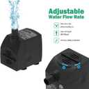 Submersible Water Pump 6.1ft Power Cord Ultra Quiet Pump with Dry Burning Protection 200GPH for Fountains, Hydroponics, Ponds, Statuary, Aquariums - More