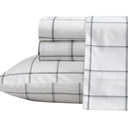 Nautica- Full Size Sheet Set, Crisp & Tailored Cooling Sheets with a Smooth Cotton Percale Lightweight Feel - Bed Sheets with Matching Pillowcases & Fitted Sheet (Plot Black)