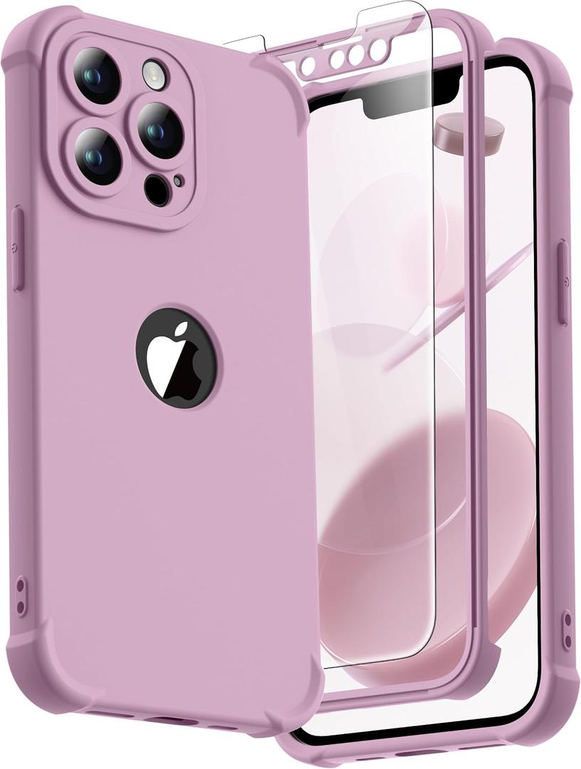 ORETECH for iPhone 13 Pro Case, with [2 Screen Protectors] [15 Ft Military Grade Drop Test] [Camera Protection] 360 Shockproof Slim Thin Phone Case iPhone 13 Pro Cover 6.1" Black Currant