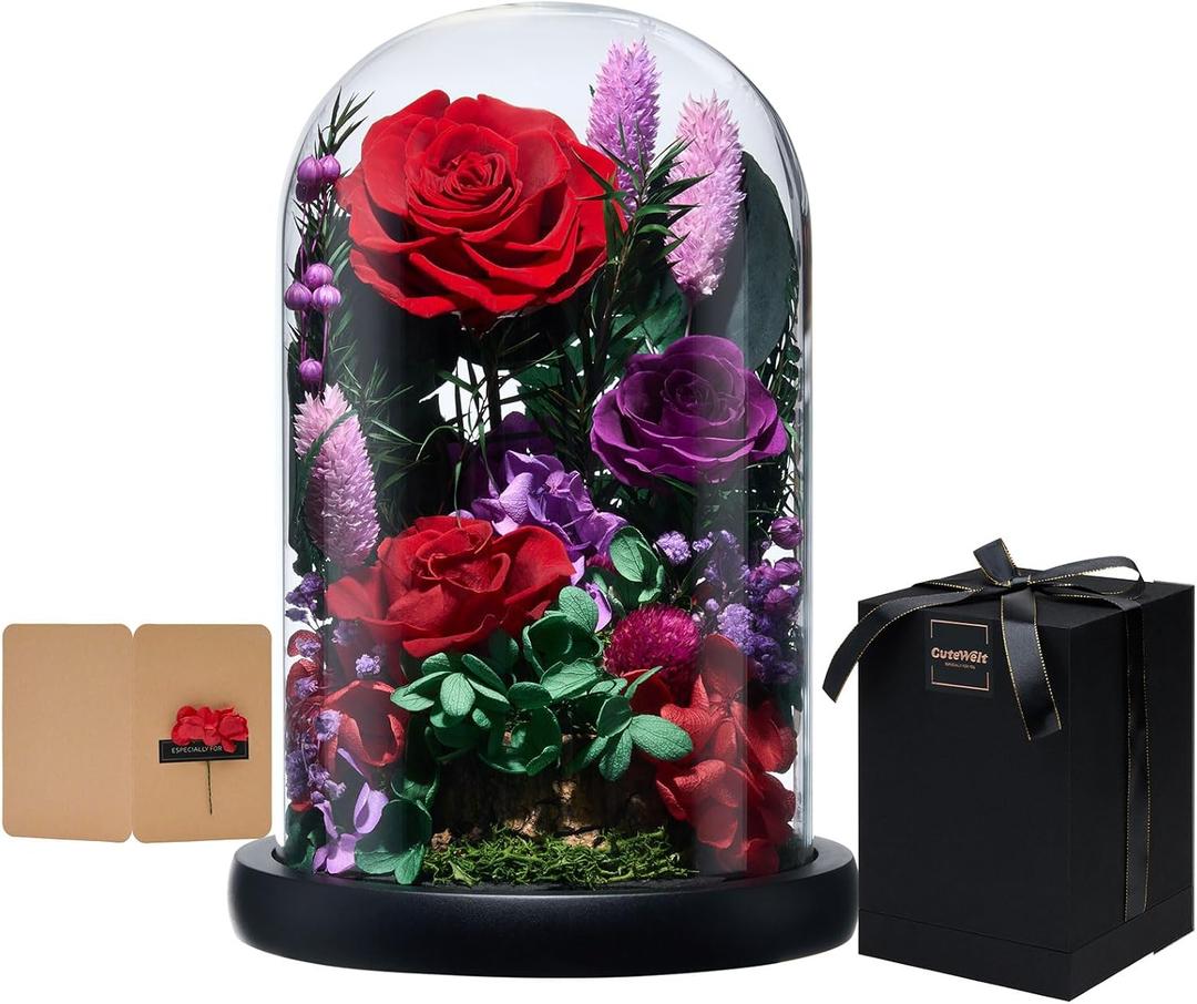 Preserved Roses,Forever Fresh Flowers 7.48in,Gift for Women,Mom,Grandma,Wife,Girlfriend,Sister,and Daughter Perfect for Birthday,Mothers Day,Valentines Day (Mystic Purple2)