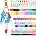 Nezyo 150 Pcs Nurses Pen Set for Badge Accessories Mini Marker Pen Foldable Scissors Retractable Ballpoint Highlighters LED Flashlight Keychain Bulk for Nurse Gift Women(Classic Color)
