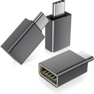 Basesailor USB C to USB Adapter 3Pack, USBC Male to A Female 3.0 OTG MacBook Pro/ Air Adapter, Type C Thunderbolt 4 3 Converter for Apple iPhone 17 17e 16, Mac, iPad, Microsoft Surface, Samsung Galaxy S26