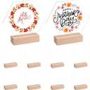 Framendino, 10 Pack Hexagon Acrylic Table Sign with Wood Stand DIY Wedding Signs Blank Holder Numbers Base for Party Decor