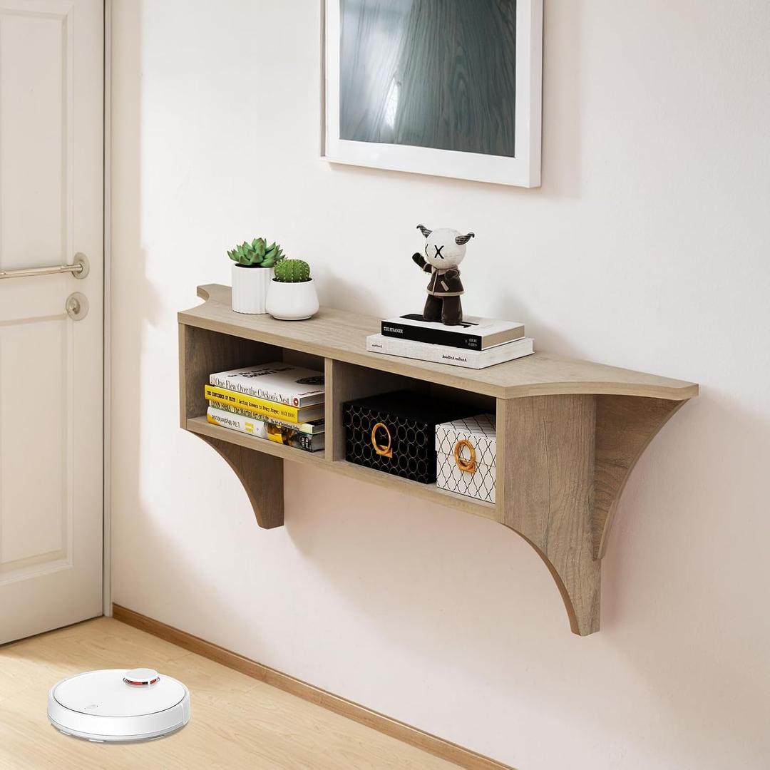 Pmnianhua Floating Console Table,39'' Wall Mounted Entryway Table,Floating Console Shelf for Entryway Hallway,Foyer,Small Space(Grey)