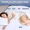 Knee Pillow for Side Sleepers with Champagne Satin Pillowcase- Adjustable Thickness Leg Pillow for Hip & Back Pain Relief, Spine Alignment Support, 11x8.5x7.5 Inch