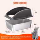 KITCATY 2PACK Stainless Steel Cat Litter Box, 20" L x 13.8" W x12 H Metal Kitty Litter Box with Lid, Never Absorbs Odors, Leak-Proof, Non-Sticky, Easy to Clean, with Scoop
