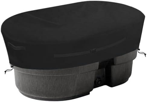 Siruiton 100 Gallon Oval Stock Tank Cover - Waterproof, Rip Proof Ice Bath Cover Keeps Tanks Clean, Black