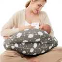 Momcozy Exclusive Memory Foam Nursing Pillow - Pioneering Safety Fence-Plus Size Breastfeeding Pillow for Ergonomic Comfort & Support-Easier and Healthier Nursing - Fit for All, Removable Cover