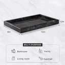 Marble Bathroom Tray for Countertop & Home Decor, Natural Decorative Marble Tray for Jewelry & Perfume Organizer, Luxury Stone Vanity Trays for Dresser, Kitchen Counter, 12" x 8", Gray Black
