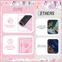 Soulchen Flower Pink American Mahjong Mat for Table with Rules, No Creases, Ships Rolled, 31.5 x 31.5 Non-Slip Noise Reduction Gaming Mat with Carrying Bag for Poker Card Board