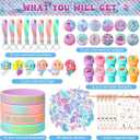 Capoda 122 Pcs Mermaid Party Favors for Girls Mermaid Theme Bracelets Keychains Pin Badges Stampers Rings Stickers Organza Bags for Piata Stuffers Goodie Bag Fillers Birthday Decorations Supplies