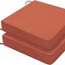 Favoyard Patio Chair Cushions 22 x 22 x 3 Inch Waterproof Outdoor Seat Cushions for Patio Furniture 3-Year Color Fastness Garden Sofa Couch Chair Pads with Handle & Adjustable Straps Set of 2, Spice
