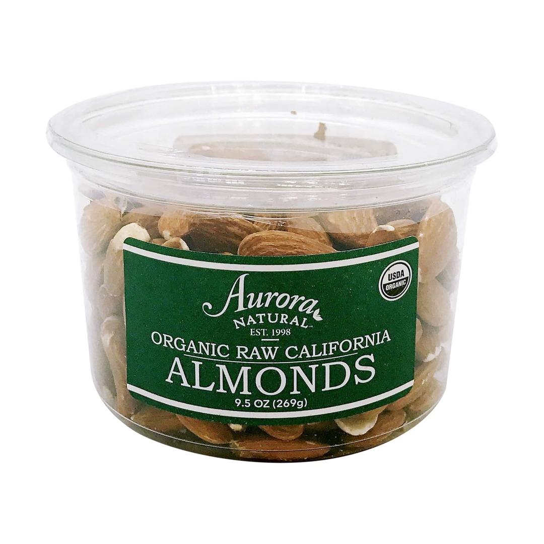 Aurora Products Organic Almonds, Raw, 9.5 oz (9.5 Ounce (Pack of 1))