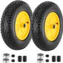 4.80/4.00-8 Tire and Wheel, 16 Pneumatic Wheelbarrow Tires with 5/8"&3/4" Bearings, 4.80/4.00 x 8 Tire for Wheelbarrows/Hand Truck/Garden Trailer/Trolley/Wagons/Garden Carts/Dolly(2 Pack)
