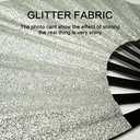 Glitter Large Rave Folding Clack Hand Fan with holster for men/women Handheld Fan for EDM,Festival,Club,Party,Dance (Silver) (33cm Closed | 63cm Open (13" Closed | 24.5" Open))