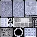 Resin Molds for Jewelry, Paxcoo 678pcs Earring Making Kit with 28pcs Epoxy Molds and 650pcs Earring Hooks, Jump Rings for Pendants, Resin Crafts, DIY Earring
