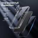 Anti-Yellowing for Samsung Galaxy S25 Crystal Clear Case with Screen Protector*1 Camera Lens Protector*1, [12FT Mil-Grade Protection], Cover for Samsung Galaxy S25 6.2 inch, Clear