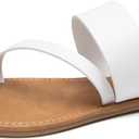 Huayuanwell Women's Slide Sandals Slip On Flat Sandals Flip Flop Thong Sandals Casual Summer Sandals (6, White)